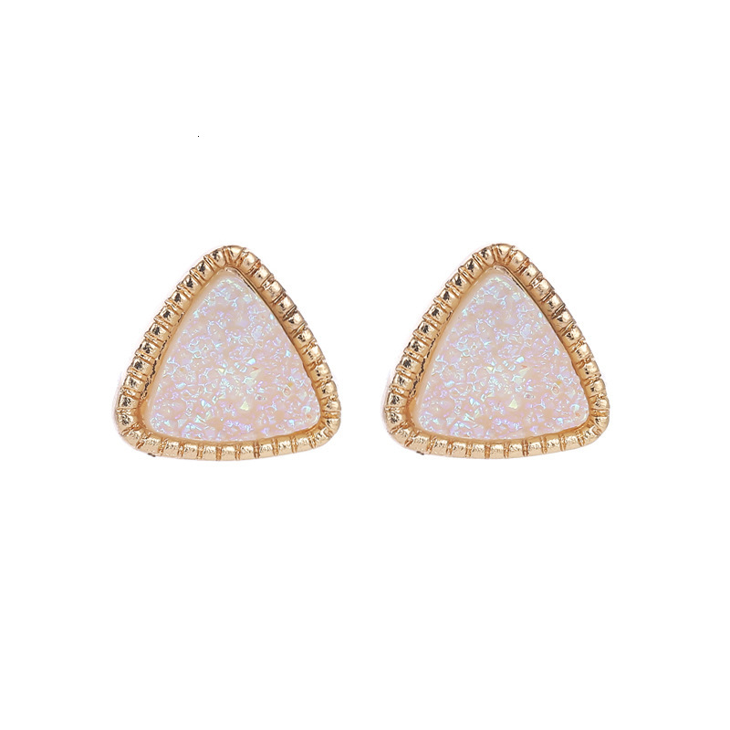 Korean Version Haruku Triangle Matte Iridescent Time Starry Sky Earrings Women's Jewelry