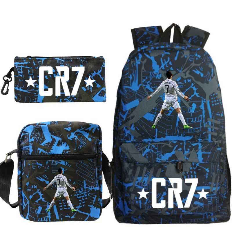 3pcs CR7 Backpacks Simple Style Lightweight Boys Girls School Bags Capacity Teens Laptop Backpack Women Men Travel Backpacks W250812