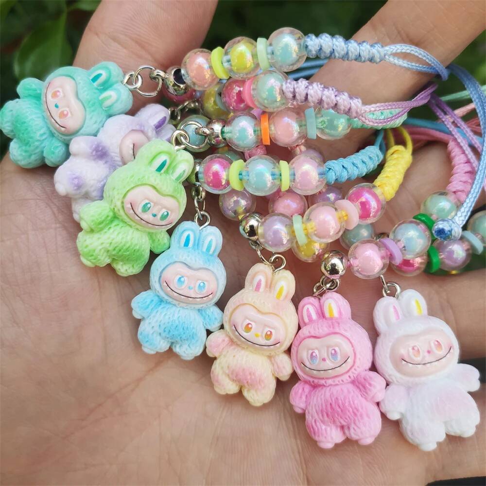 Fashion Cute Cartoon Rope Chain Elastic Handmade Bracelet for Women Girls Birthday Party Daily Friend Gift Adjustable Bangle