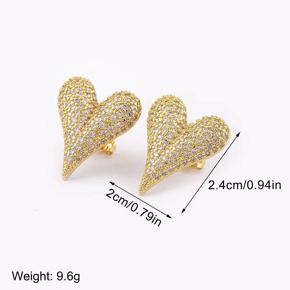 Fashionable Love Heart Shaped Earrings for Women; Sparkling Moissanite 925 Silver Luxury Ear Jewelry; Party