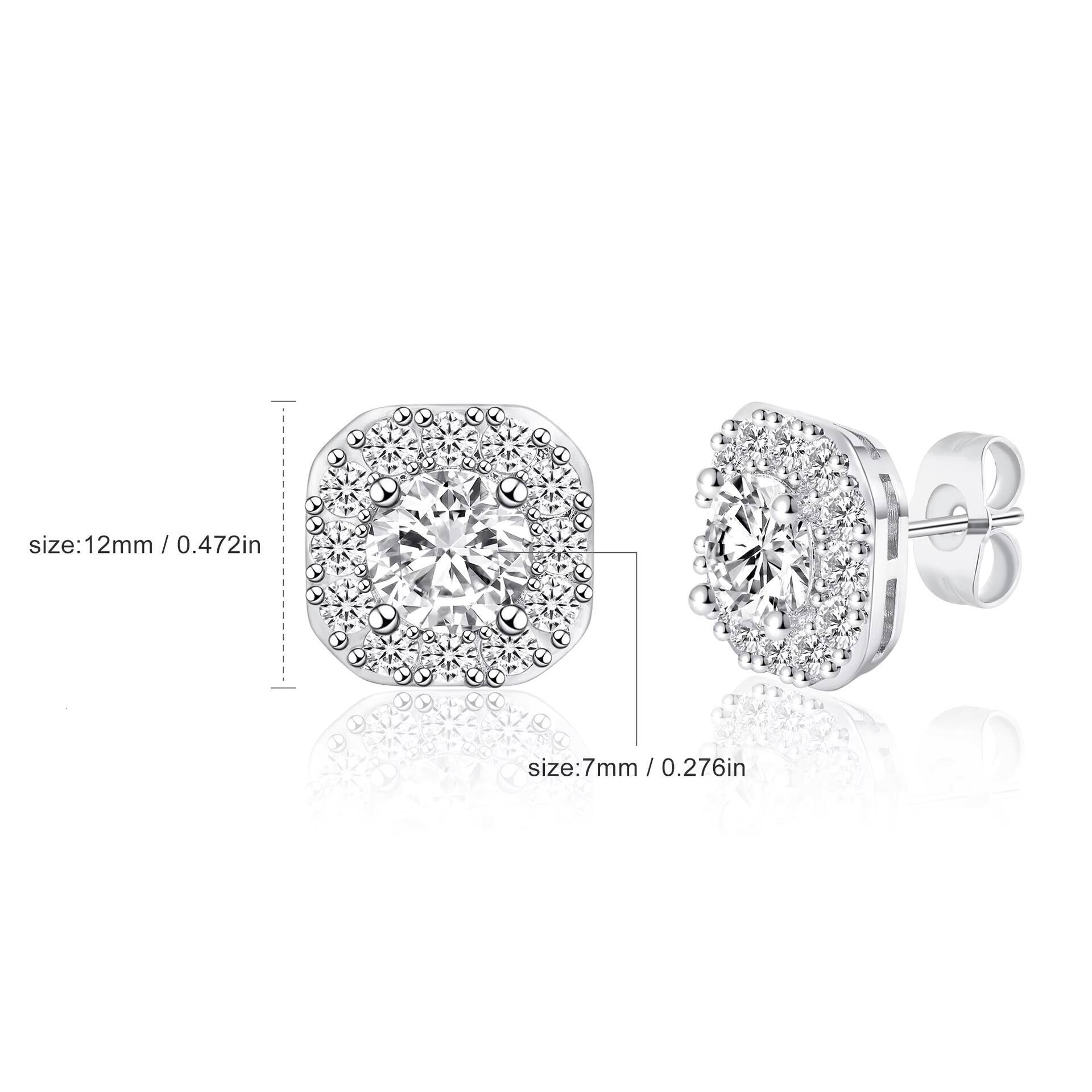 12mm 925 silver diamond earrings; Fashion design trend heavy work handicrafts factory wholesale