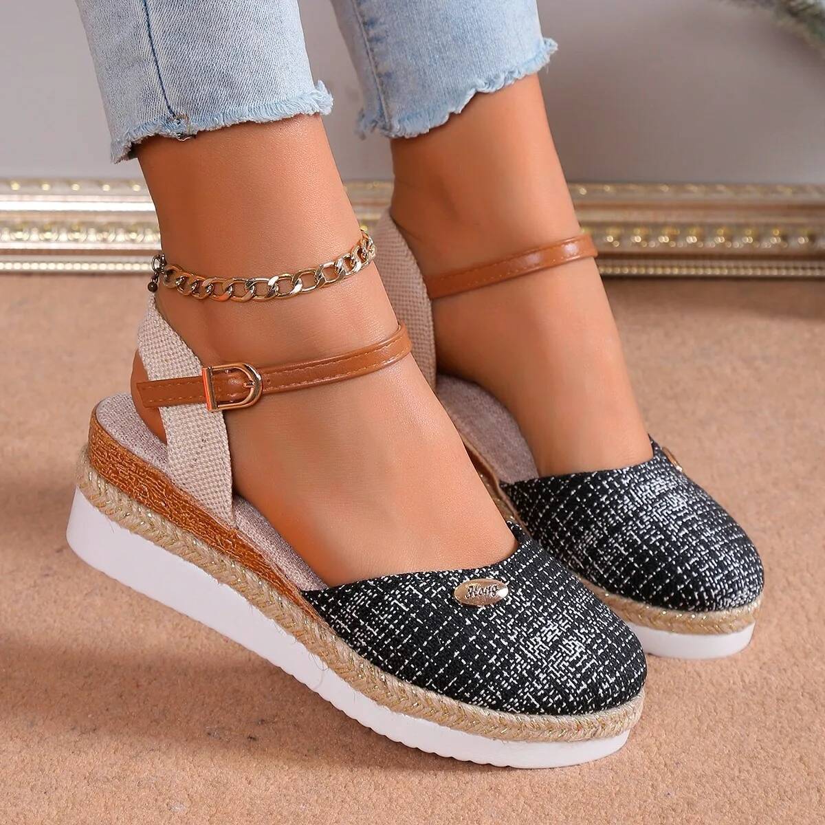 Wedge 2024 New Fashion Summer for Women Designer Shoes Platform Sandals Woman Heels Plus Sandalias Mujer ddmynov
