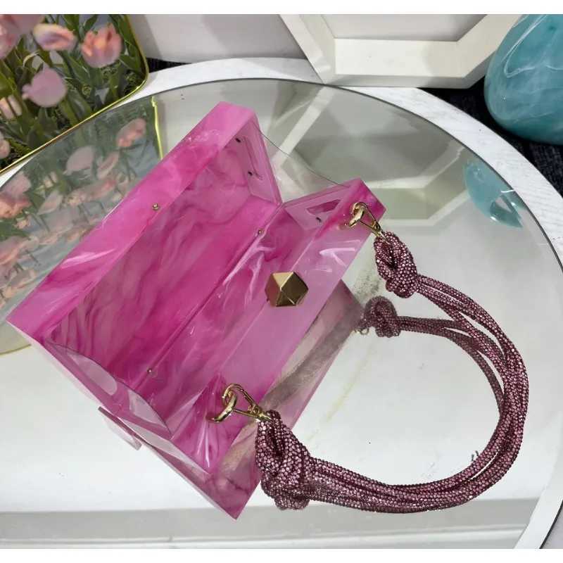 2024 New Handbag Design High Quality Evening Bag Diamonds Clutch Acrylic Armpit Square Bag Womens Purse Wedding Bag Z250812