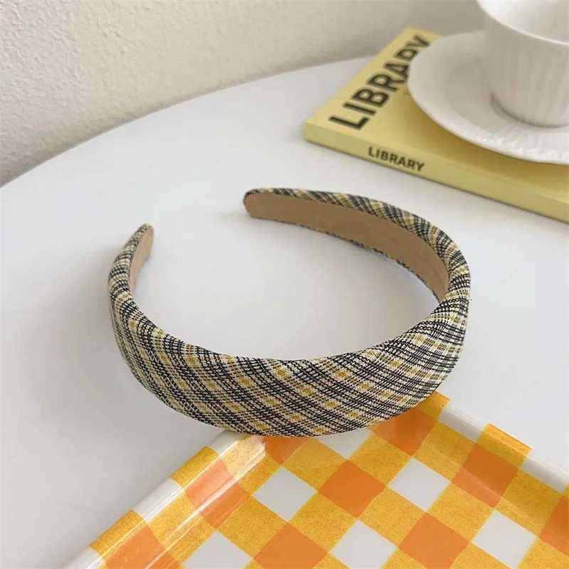 Sweet Soft w Plaid Cloth Sponge Padded Bands for Women Girls Casual Shopping Face Washing Makeup Hairbands X250812