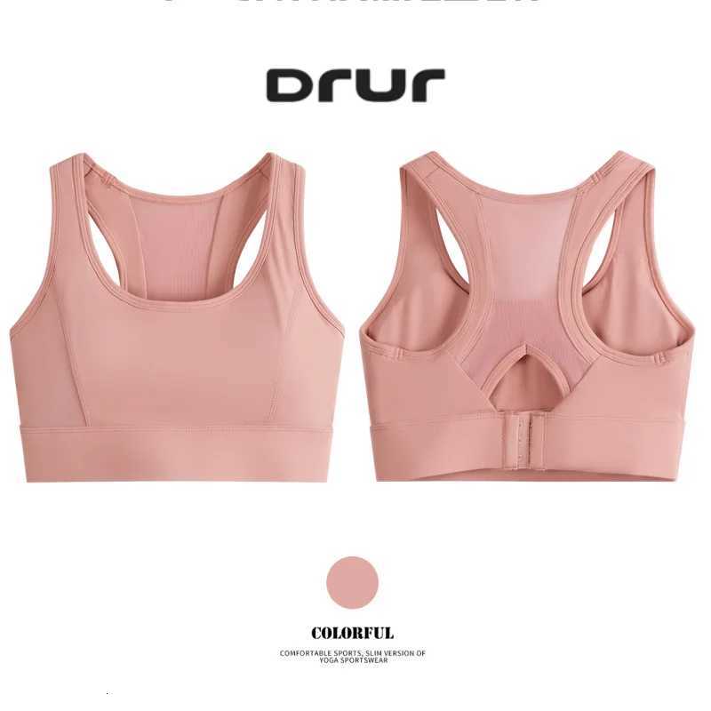 DRUR Summer Bra Women Breathable Sports Tank Top With Back Mesh Female Gym Clothes High Impact Running Workout Camisole New Z250812