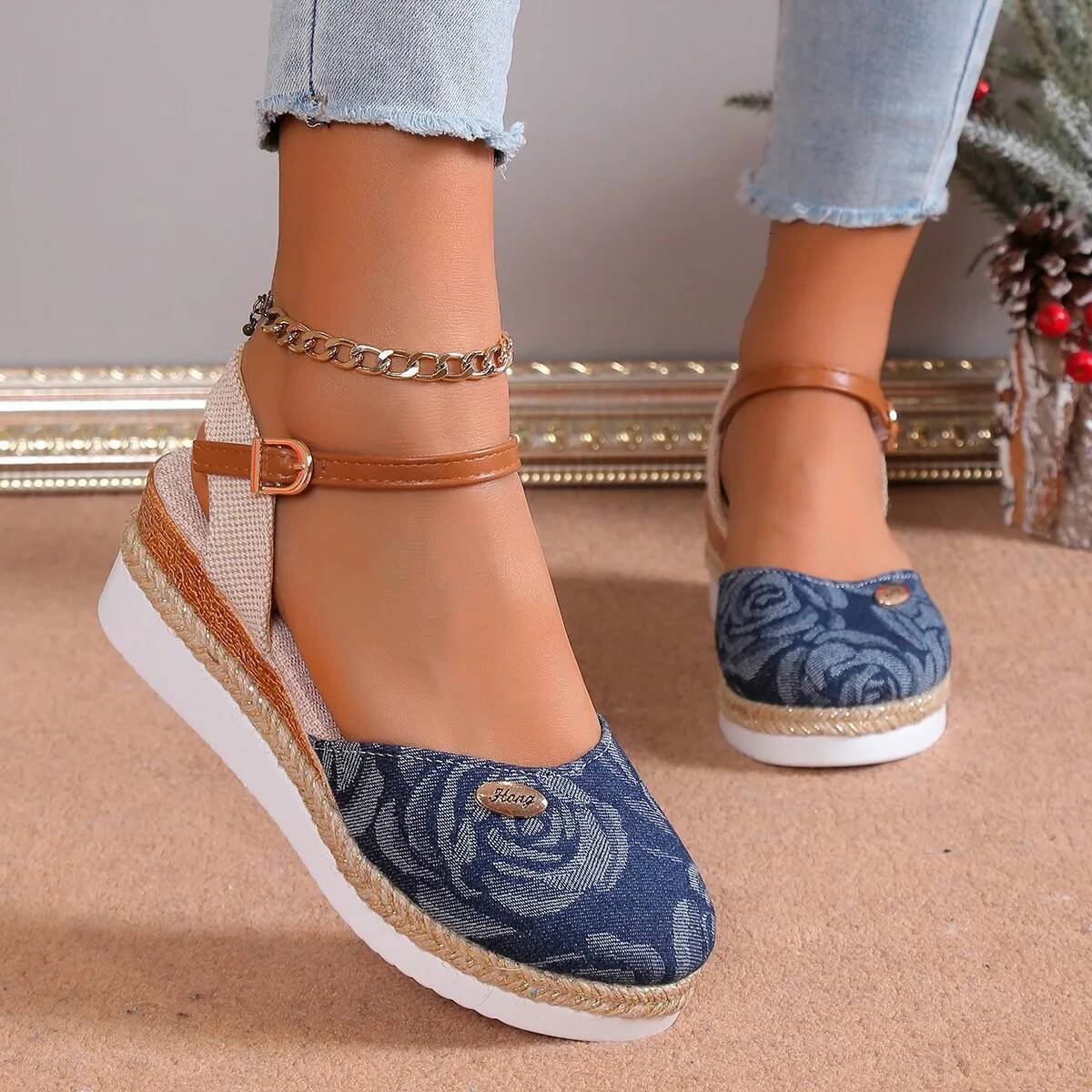Wedge 2024 New Fashion Summer for Women Designer Shoes Platform Sandals Woman Heels Plus Sandalias Mujer ddmynov