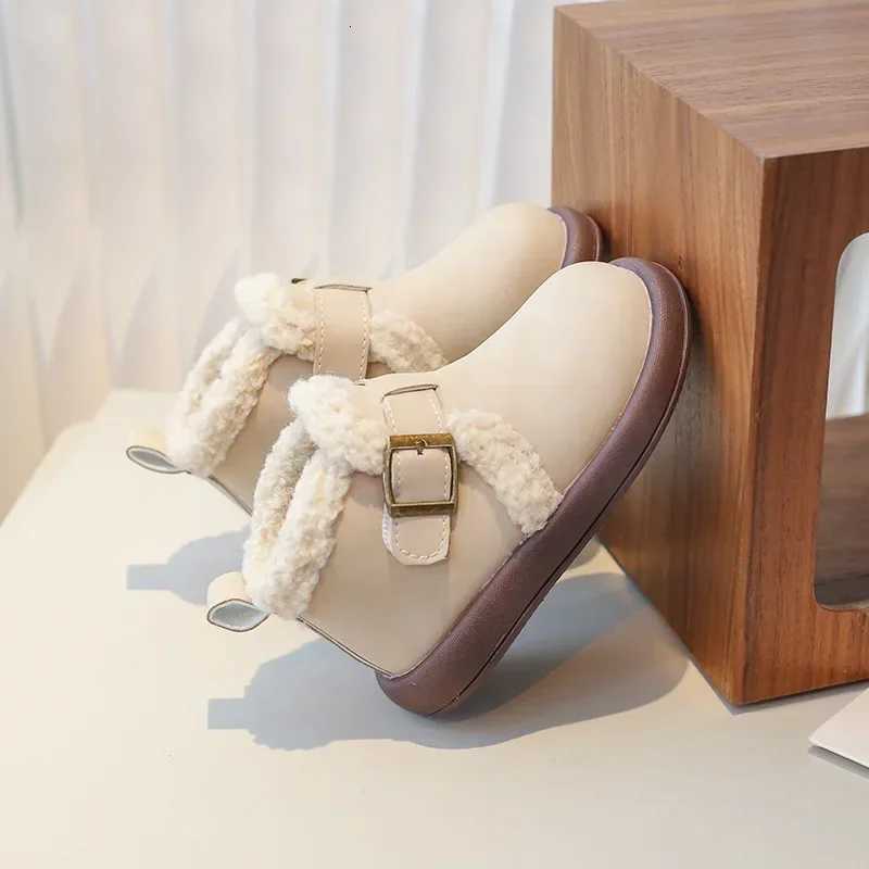 Winter Childrens Ankle Cotton Boots Classic Simple Girls Boots Outdoor Warm Fashion Kids Casual Plush Boots Round-toe Versatile XJ250812