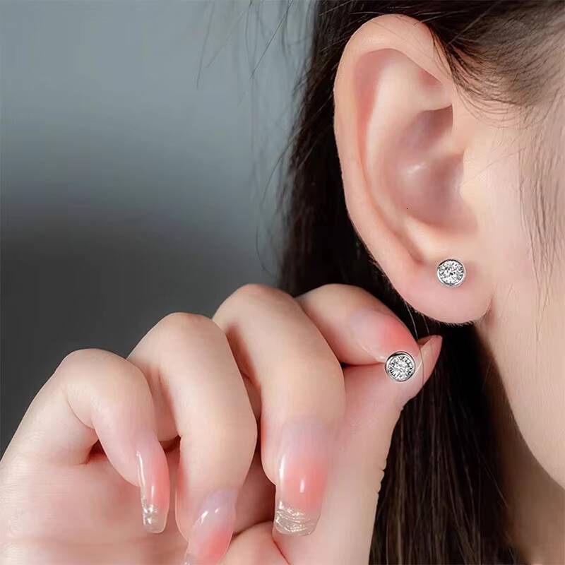 14k White Gold Diamond Earrings Lab Grown Diamond Earrings Vvs Spot Diamond Earrings