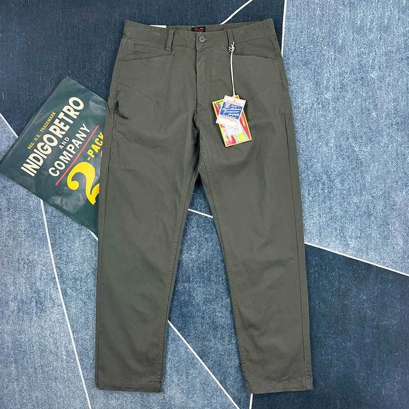 High-end cotton casual pants mens American retro small straight slim cargo pants X250812
