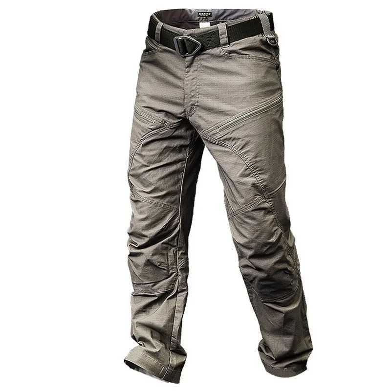 Men Pants Tactical Combat Rip-stop Cargo Trousers Multi Pocket Waterproof Casual Work Pants Clothing S-2XL X250812