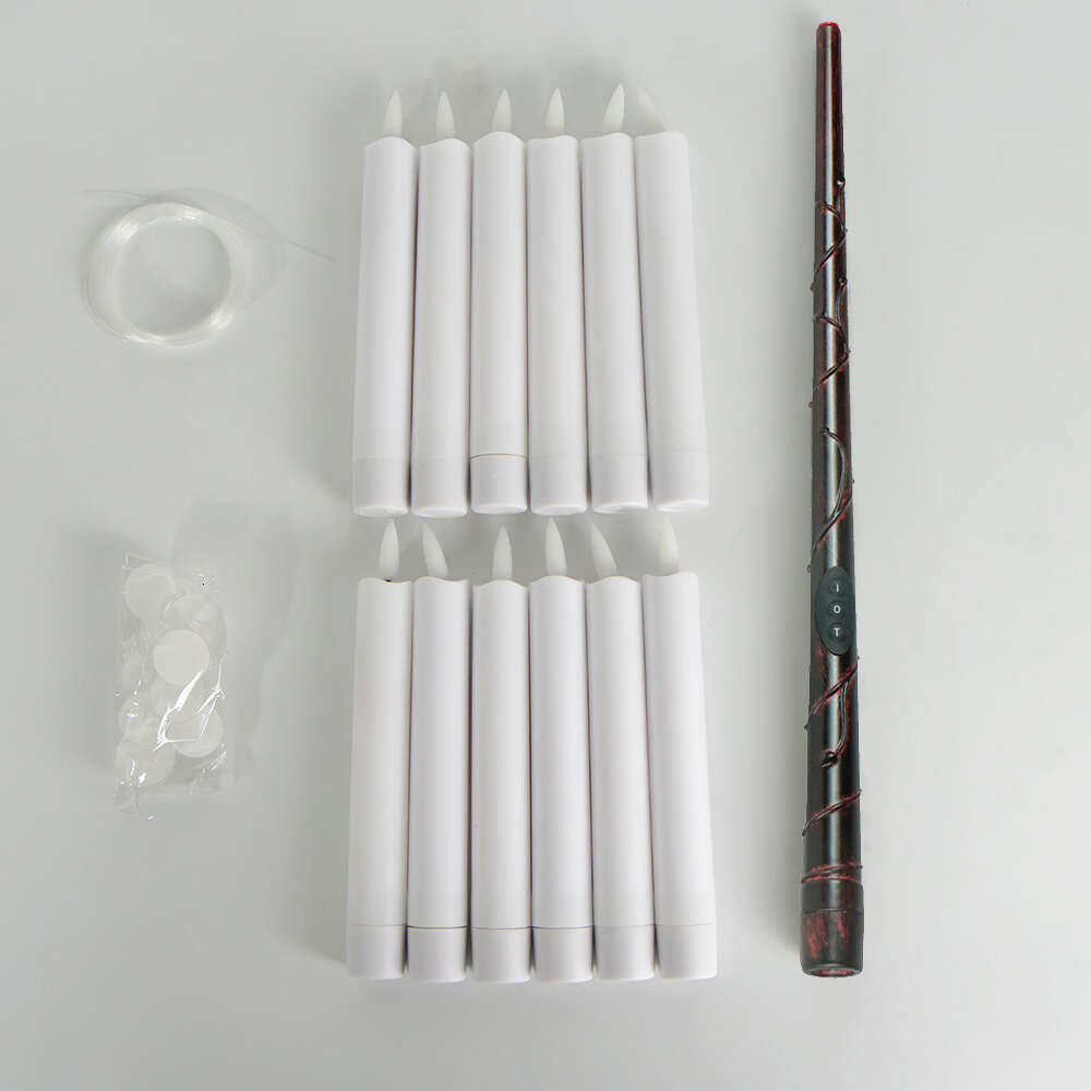 Potter Magic Wand Remote Control Floating Candle Light Halloween Birthday Theme Party Prop Decoration