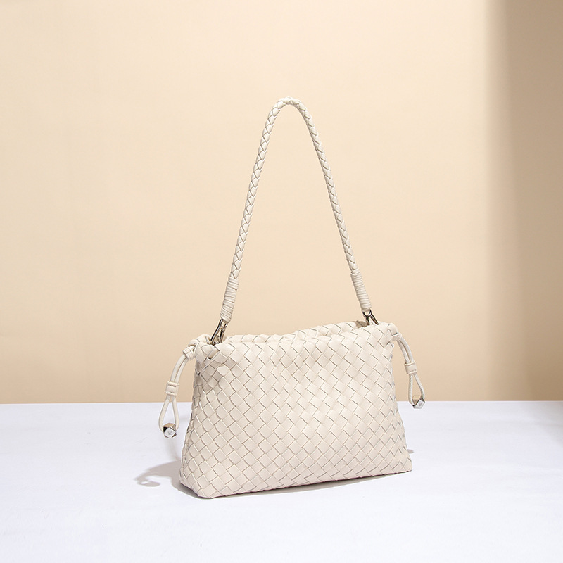 2025 Designer's New Simple Women's Fashion Multi functional Drawstring Wrinkle Weaving Single Shoulder Underarm Bag