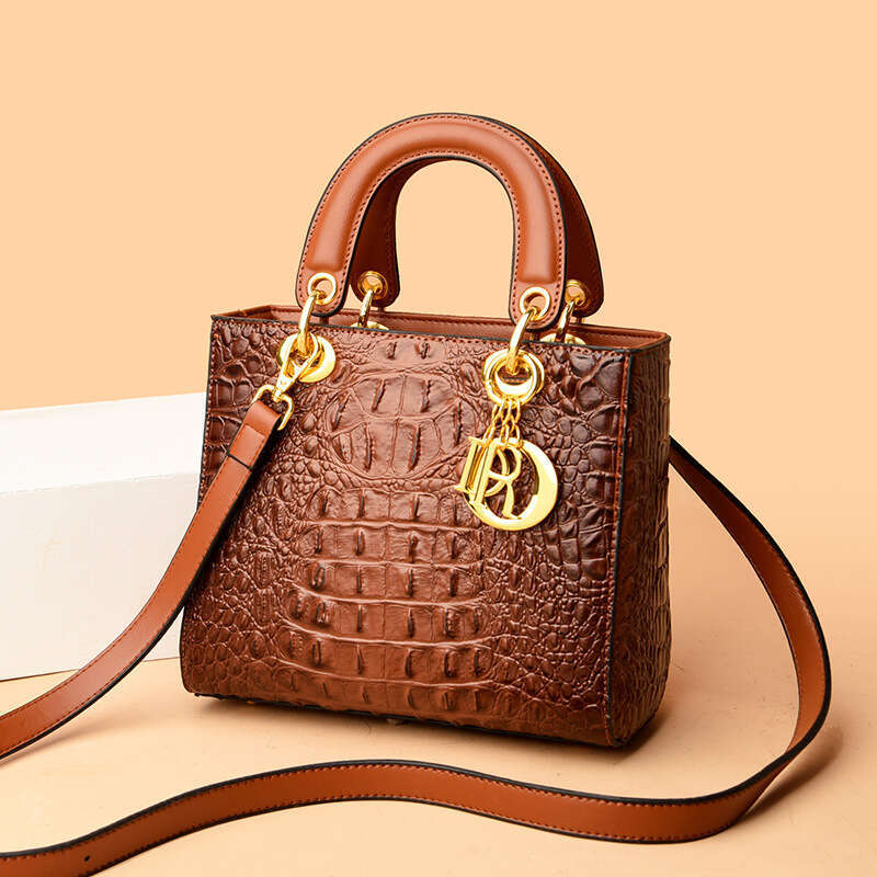 2023 Autumn Winter Women's Crocodile Pattern Princess Diana Ladies Handbag Shoulder Crossbody Bag