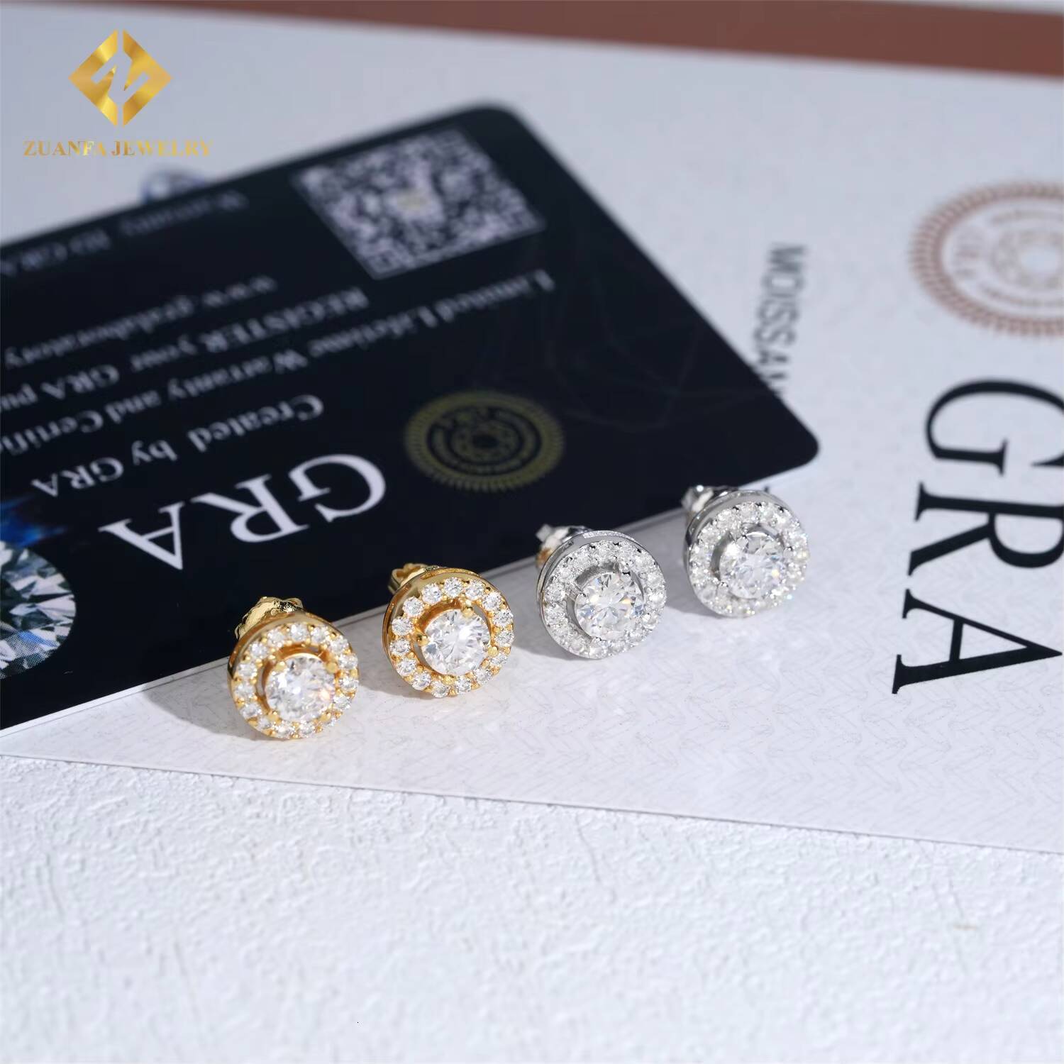 Trendy Design 925 Sterling Silver Screw Back Cluster Hip Hop Iced Out Stud Earrings Paved With Round Cut Moissanite Jewelry