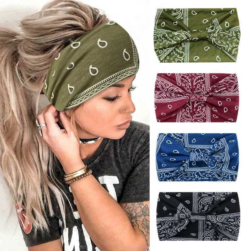 Bohen Soft Twist Knotted Wide Edge Band Wen Sports Soft Yoga Turban Bandana Scarf Bandeau for Women X250812