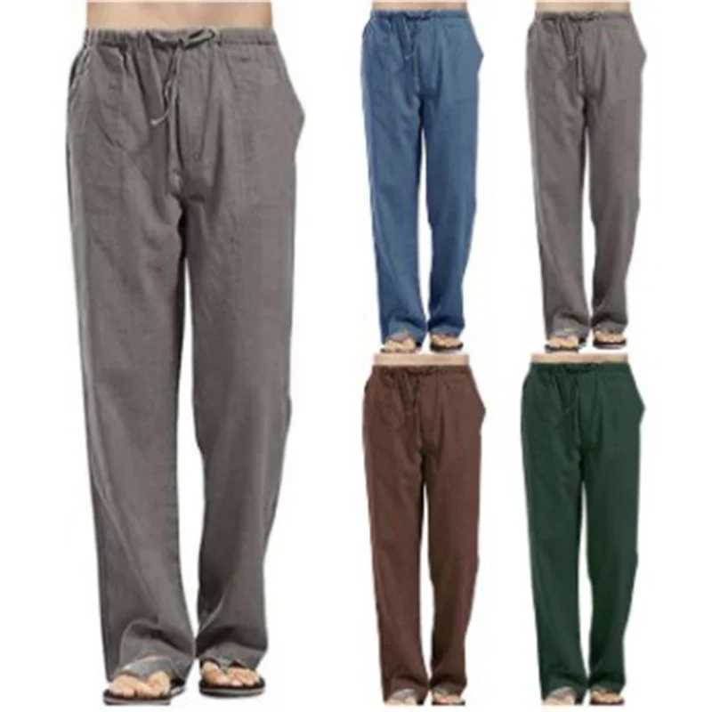 Spring Linen Wide Men Pants Korean Trousers Oversize Cotton Streetwear Men New Pants Casual Men Clothing Sweatpants X250812
