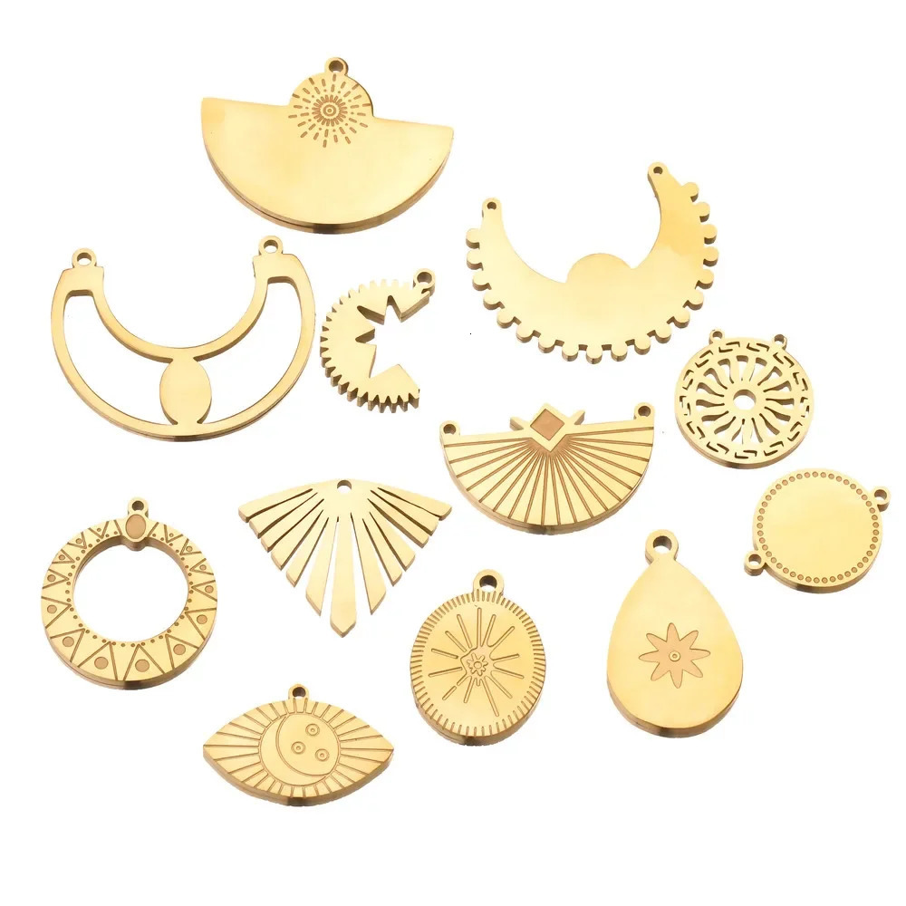 5pcs Stainless Steel Teardrop Bohemia Charm Pendants gold-plated Waterdrop DIY Connectors Dangle Earring Necklace Making 250807