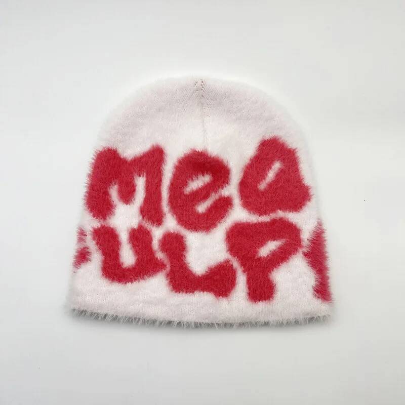 New Ins Popular Unisex Autumn Funny Mink Fur Winter Women's Cap With Letter Beanies Hat Men Warm Soft Skullies Bonnets Gift ddmythur - view 5