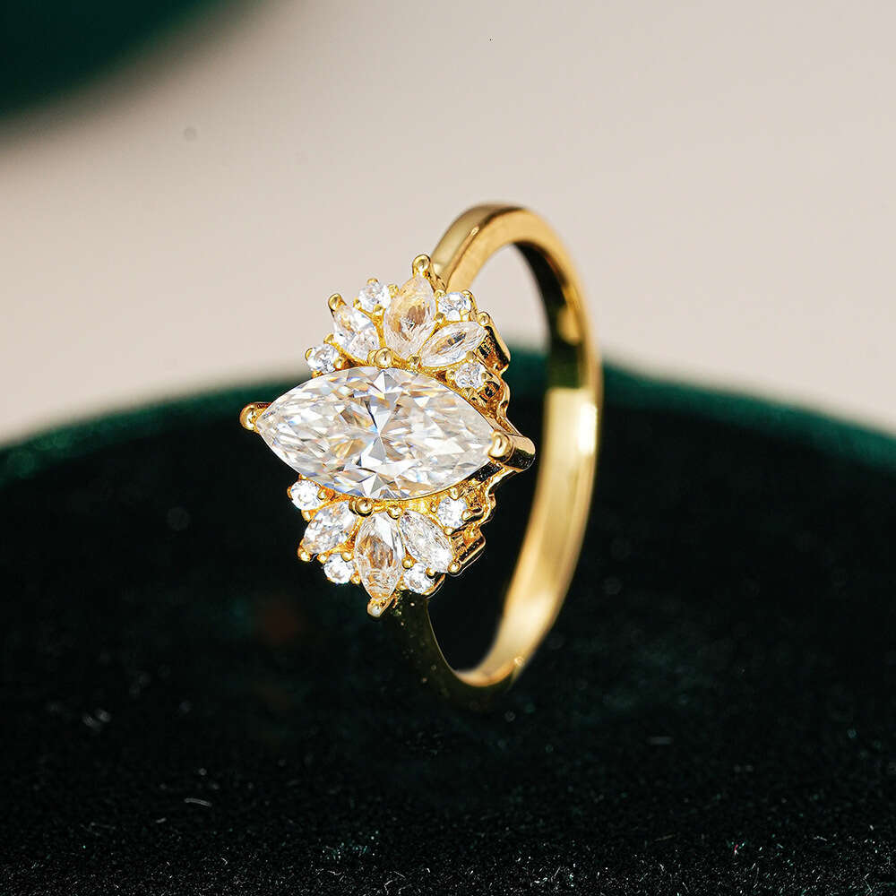 Fashion Rhombus Moissanite Korean and Japanese Style Simple Designer S Pure Jewelry Silver R