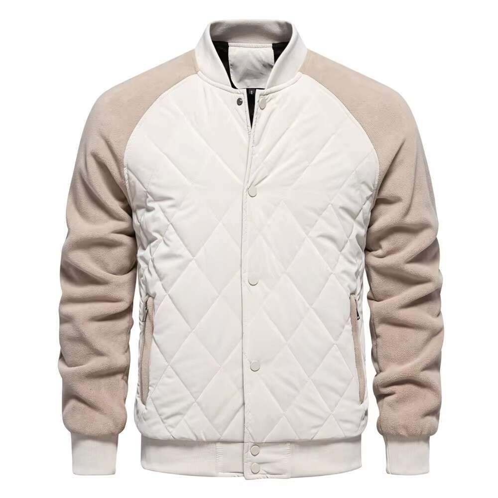 Men Jackets coat Patchwork Thick Fleece Lined Baseball Bomber Jacket Winter Warm Outwear Jackets Coats for Men