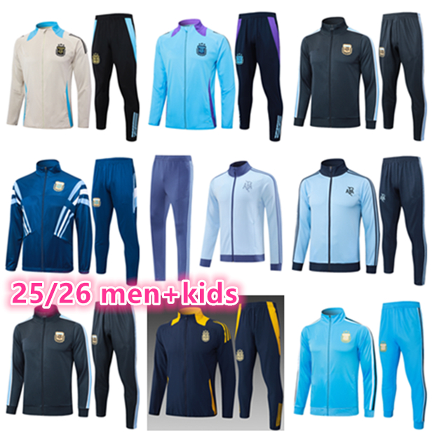 2025 2026 Argentina Tracksuit Jacket Strike Drill MARADONA ENZO MESSIS 24 25 26 Argentina Soccer Training suit Long sleeve Jogging Futbol chandal Men Kids size