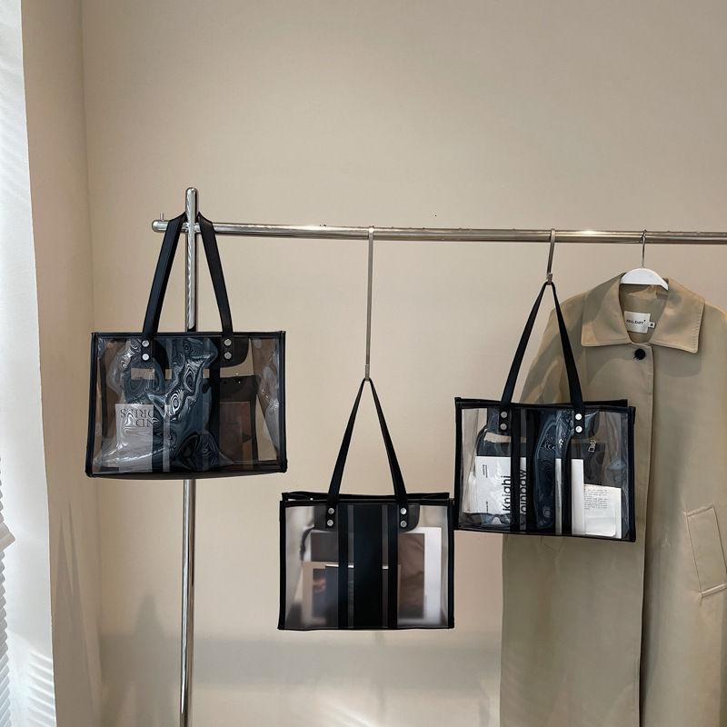 Transparent Large Capacity PVC Shoulder for Women New Jelly Mother-Daughter Trendy Versatile Handbag Tote Bag