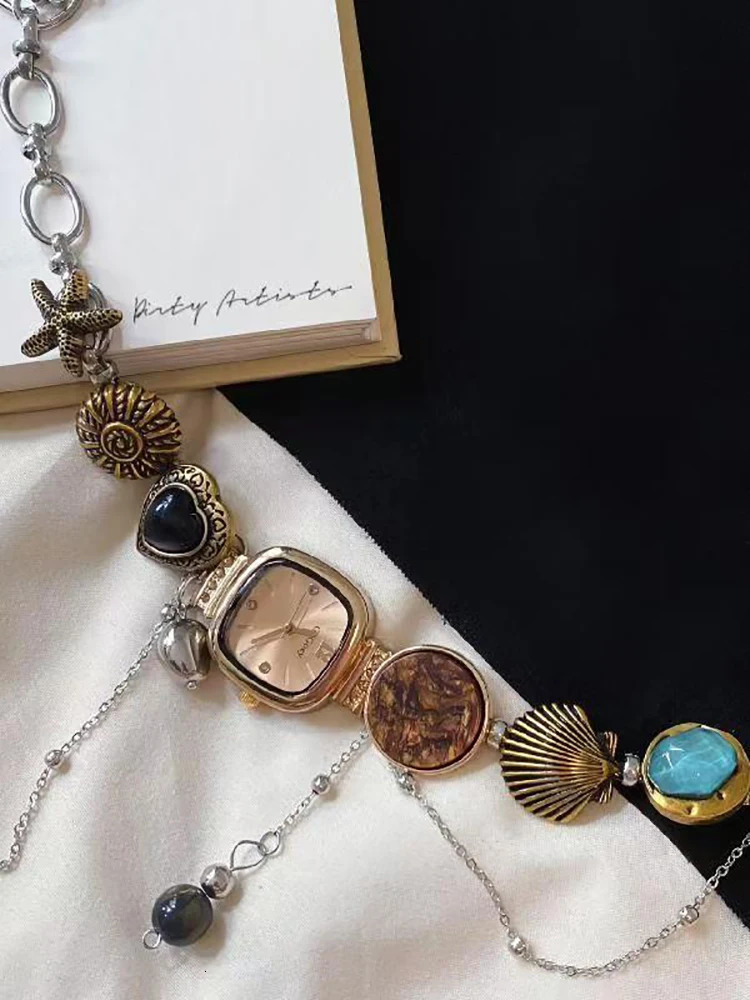 Stylish Punk Watch Necklace for women Retro elegant trend choker Exaggerated party jewelry accessories 250807