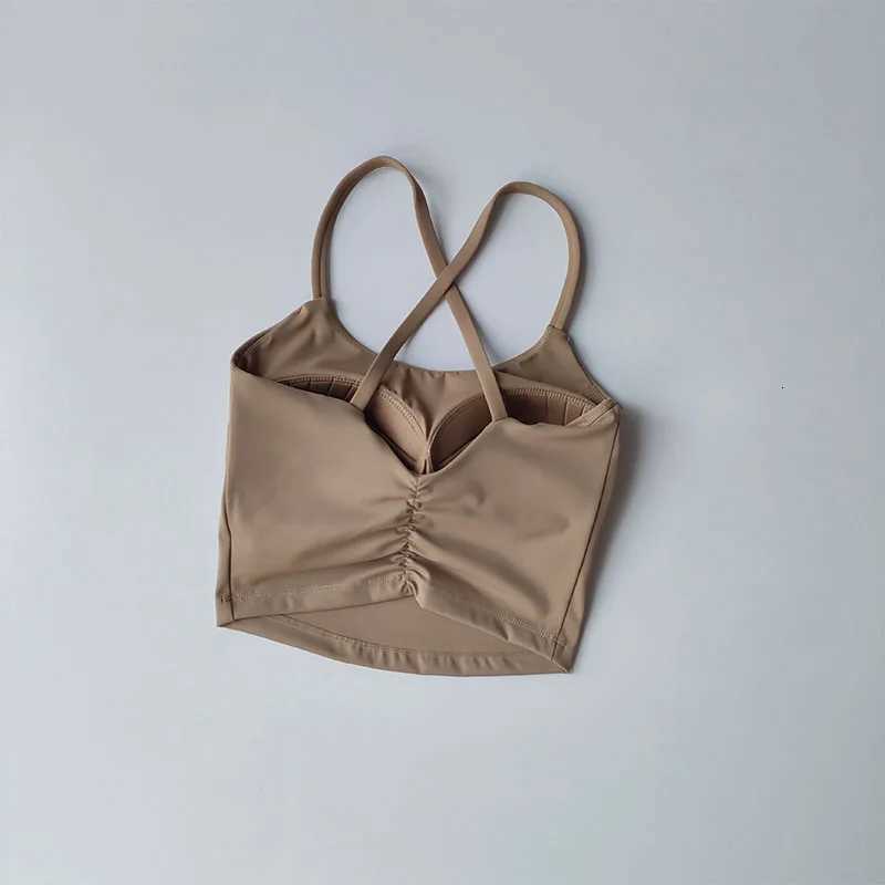 Sports Bra Women with Cross Shaped Back and Side Breasts Fitness Bra External Wear Quick Drying Medium Strength Vest Suit Z250812