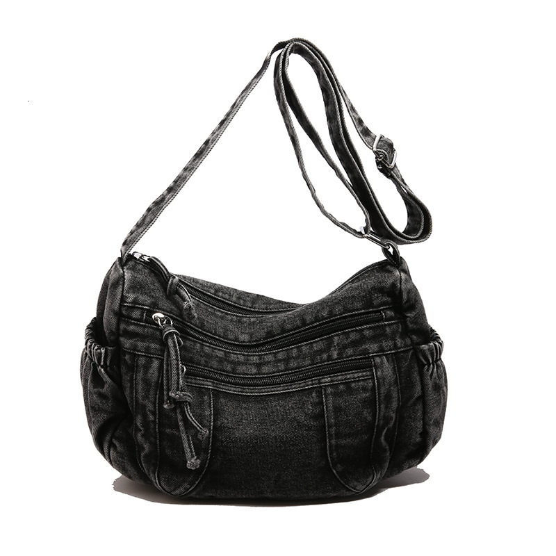 New Lazy Style Washed Denim Single Shoulder Crossbody Bag, Casual Versatile Women's Bag