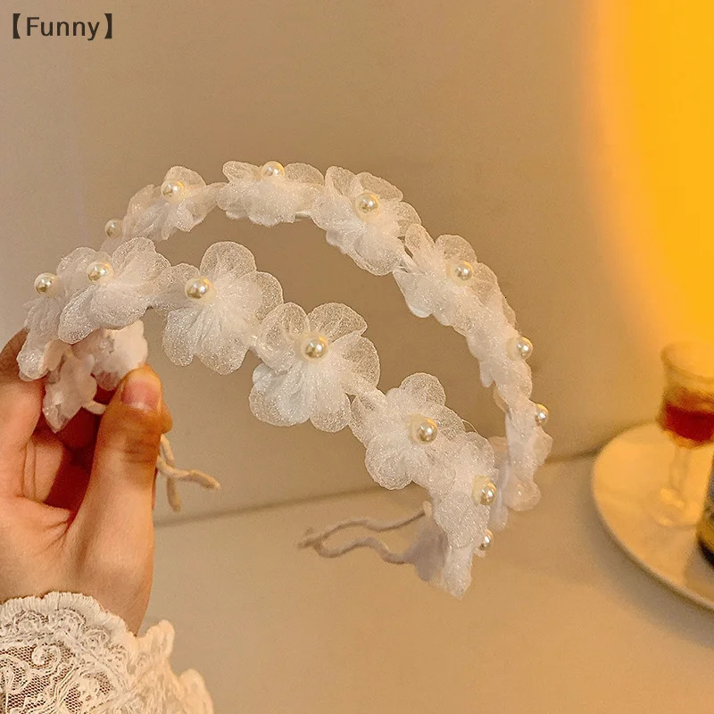 Small Fragrance White Pearl Flower Headband Female Forest Fairy Beauty High-end Headband Hairpin 250805