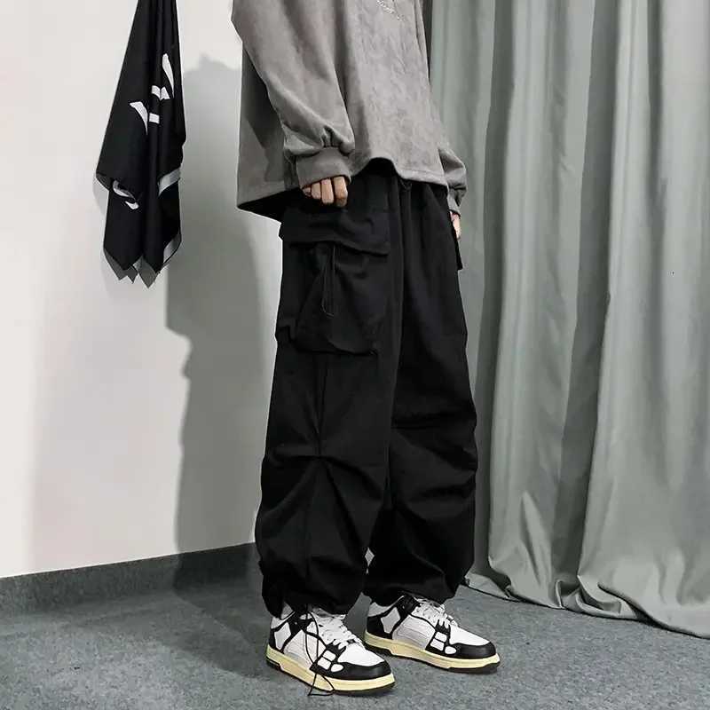 American Style High Street Design Sensibility Loose-Fit Casual Pants For Men Mid-Calf Length Wide Leg Pants W250812