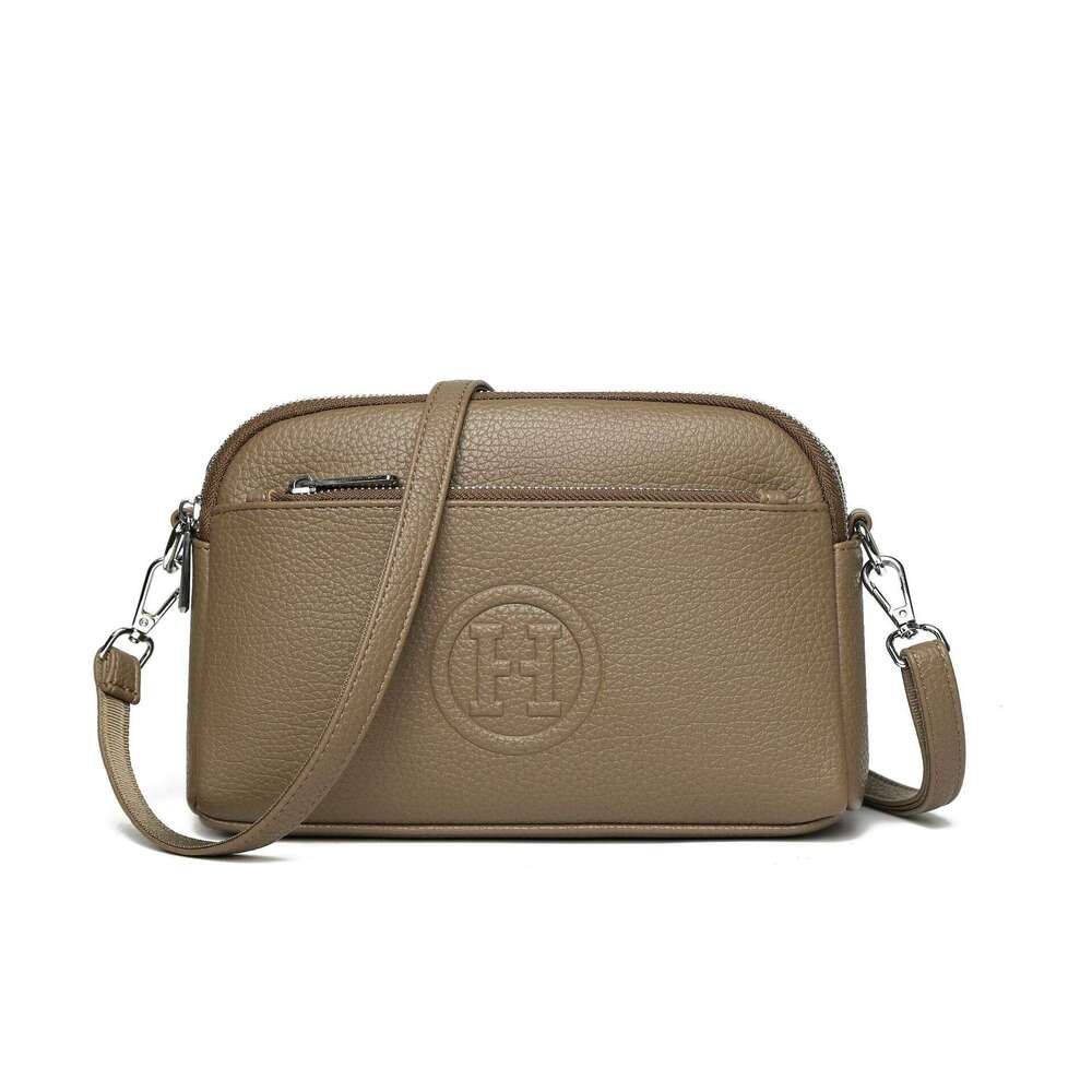 Women's Phone Crossbody 2025 New Versatile Simple Korean Style Letter Leather Fashion Zipper Bag