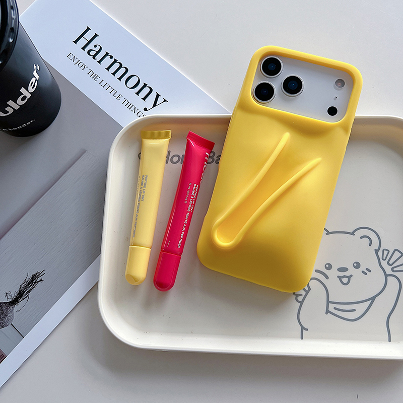 rhodeo phone case for iPhone 17 16 15 14 13 12 Pro Max designer phone case soft cases Lipstick Portable Case Design with Lip Gloss Lipstick Lip Balm with Gift box yellow