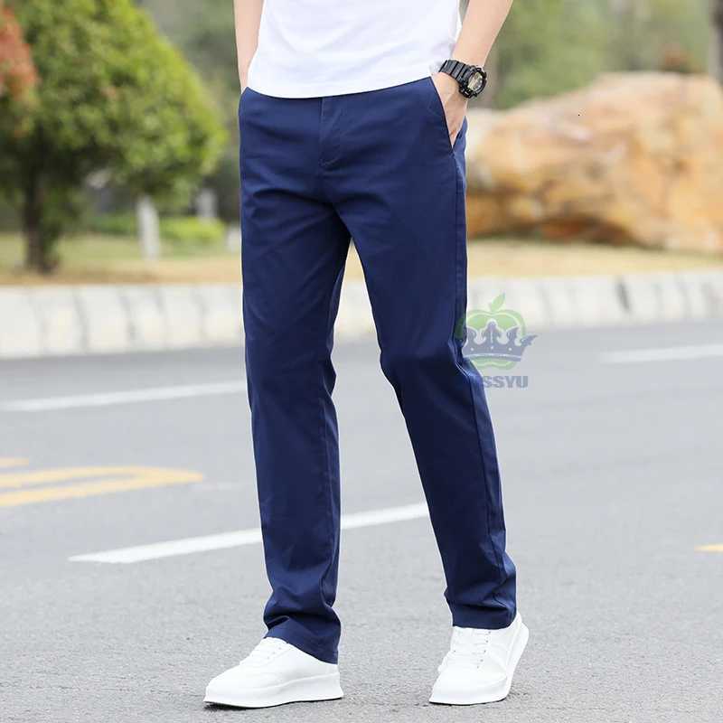Brand Clothing New Summer Thin Business Pants Men Classics Cotton Light Gray Khaki Work Straight Trousers Men Plus Size 28-40 W250812