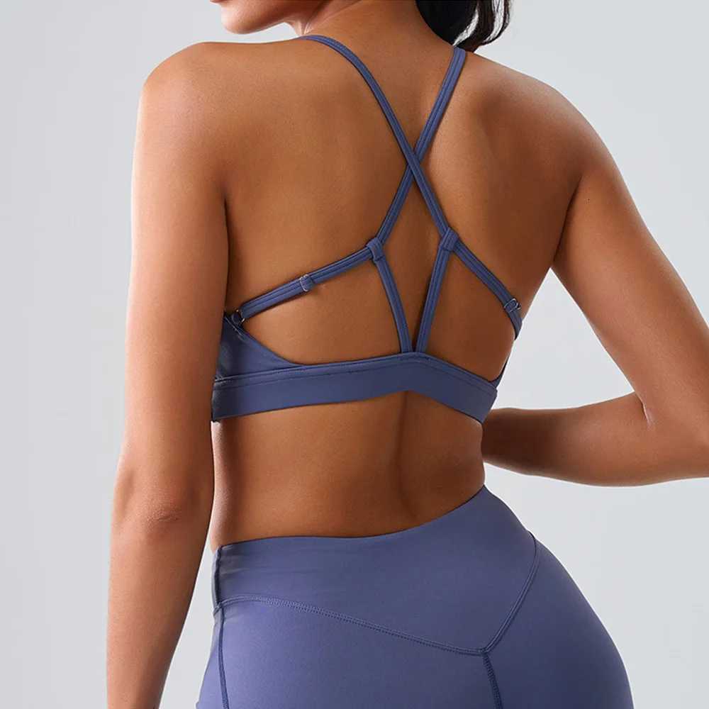 Beautiful Back Cross Back Women Bra Fitness Bra Tights Vest High Strength Shockproof Gym Sports Top Push Up With Chest Pad Z250812