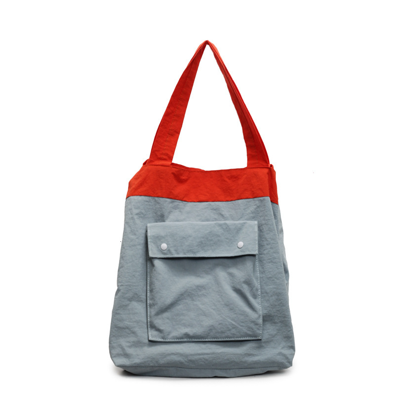 Large Capacity Fabric Lazy for Women New Trendy Fashion Simple Color-Block Casual Commuter Shoulder Tote Bag