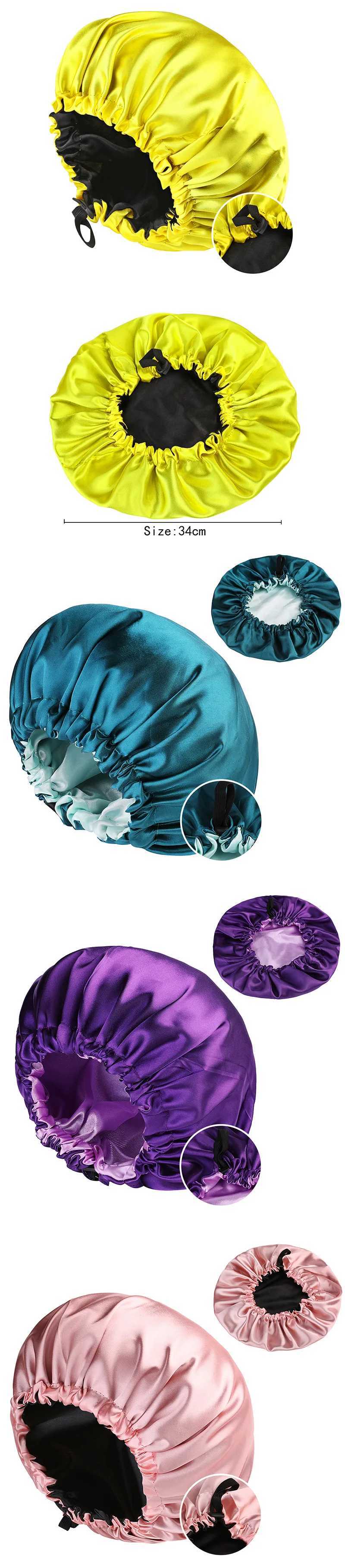 Reversible Double Layer Hair Cap Sleeping Invisible Flat Satin Round Haircare Women Headwear Ceremony Adjusting Button Night Hat XJ250812
