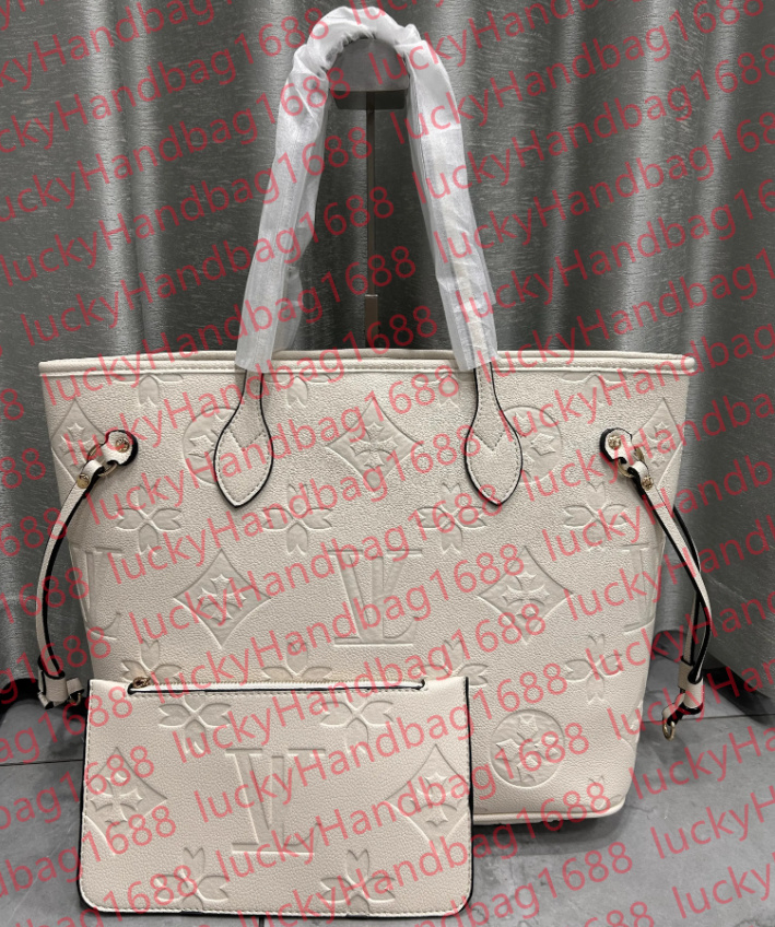 Naverfulltote luxury designer bag 2pcs Set Embossed black Flower Bags Leather Neverfulltote neverfulldesigner bag Women Shoulder Bags Fashion Composite bag