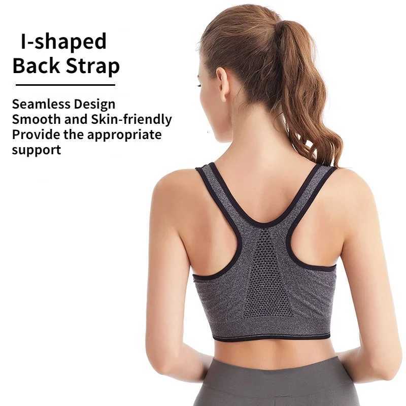 Sports Bra Women Front Zipper More Size Crop Tops Female Gym Jogging Fitness Shockproof Vest Bralette Sports Bras for Women Z250812