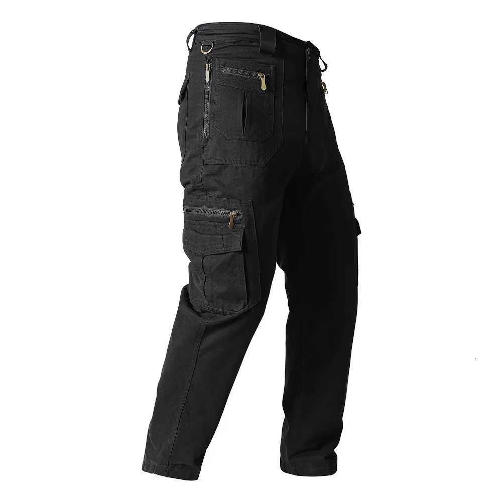 New Spring Men Multi Pockets Cargo Long Pants Men Straight Fit Casual Trousers High Quality Male Cotton Tooling Pants Size 5XL X250812