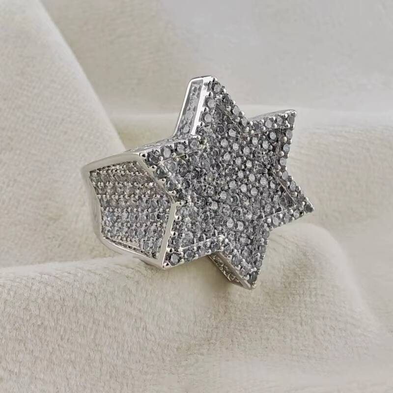 2025 new Custom Rings Fine Jewelry Silver Hip Hop Moissanite Fashion Rings Wedding Rings