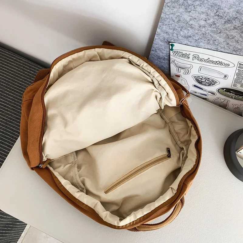 New Casual Cool Canvas Green Laptop Student Bag Trendy Women Men College Bag Female Backpack Male Lady Travel Backpacks Y250811