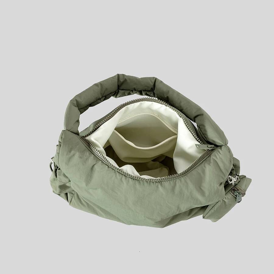 Casual Hobos Padded Women Shoulder Bags Nylon Puffer Down Cottom Lady Handbags Simple Combination Bag With Small Purses