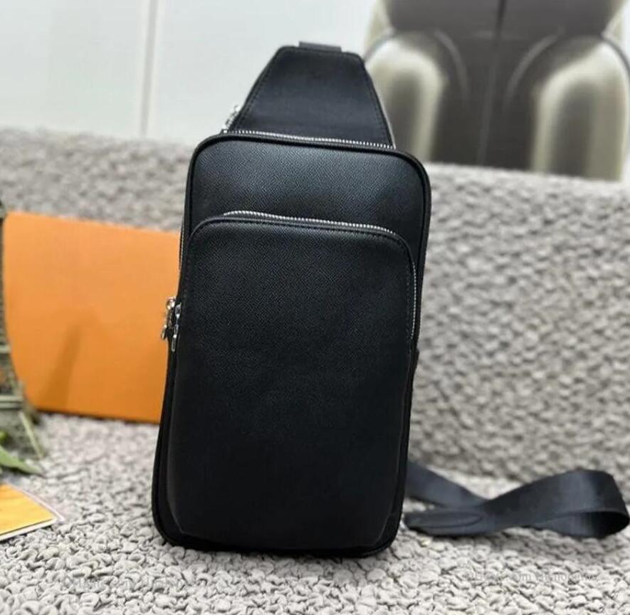 Avenue Sling Bag Mens 10A High quality Designer Genuine Leather Shoulder Bags Mans Designers Cross Body Purse Wallet Hobos Handbag Belt Bag Bumbag Waist bag 46344