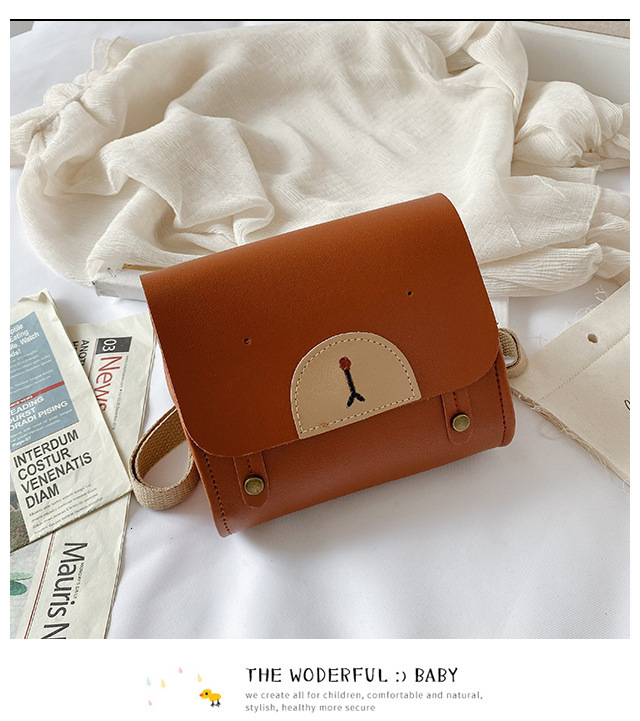 New Fashionable Design Elegant Solid Color Cute Bear PU Texture Shoulder Crossbody Small Square Bag ddmymarket