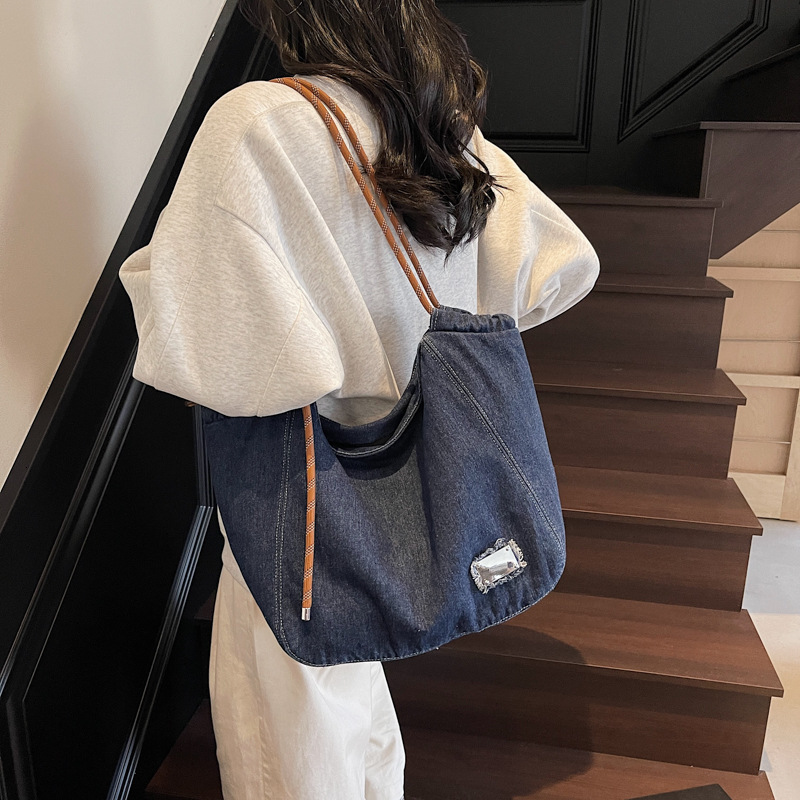 Denim for Women New Korean Style Casual Fashion Dumpling Trendy Large Capacity Single Shoulder Crossbody Bag