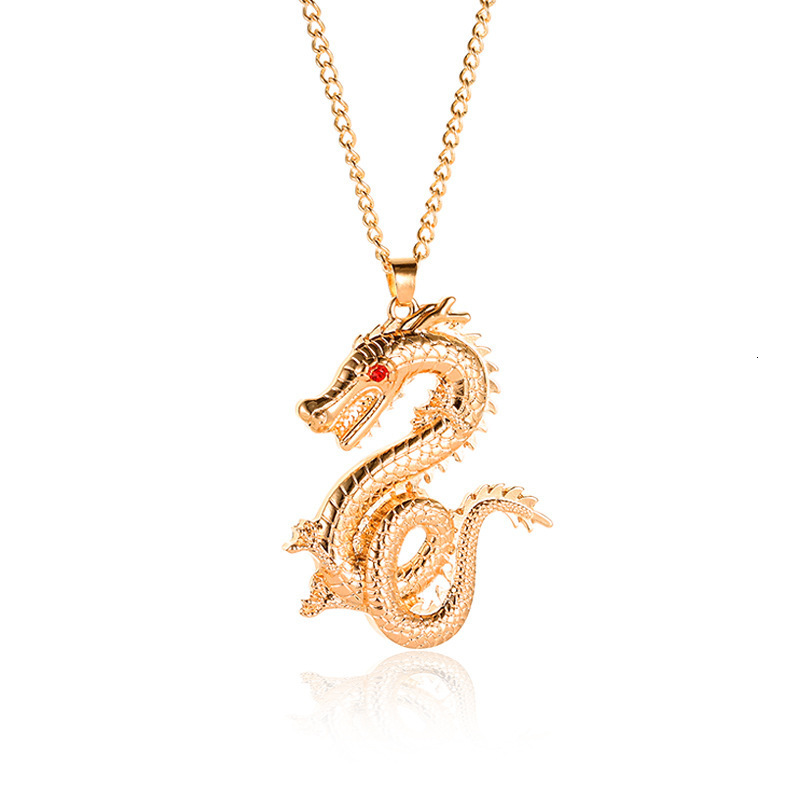 2024 Year -Encrusted Gold Pendant Domineering Chinese Sweater Chain Twee Zoc Flying Dragon Necklace