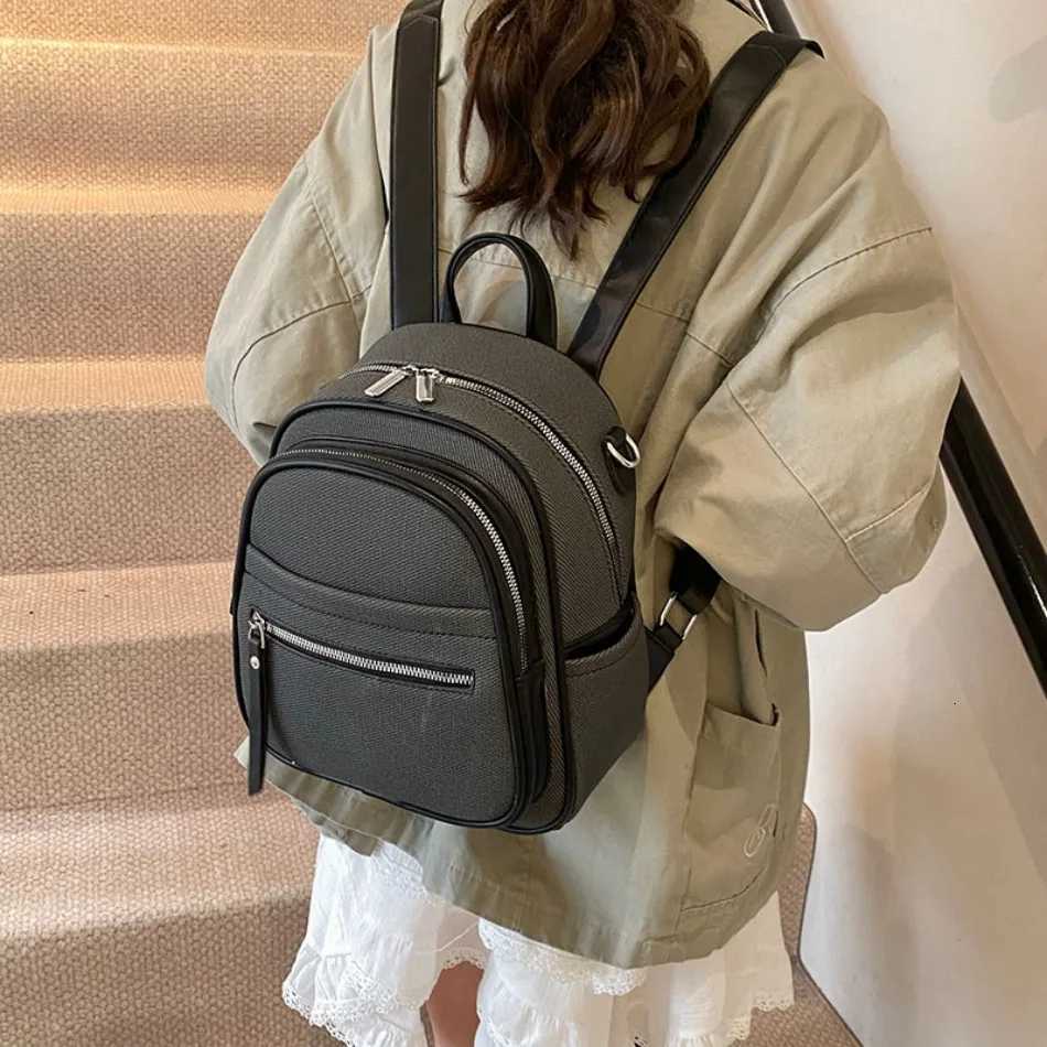 2025 New Women Backpack High Quality Solid Color Nylon Bagpack Fashion Multifunctional Shoulder Bag Bags for Teenage Sac Y250811