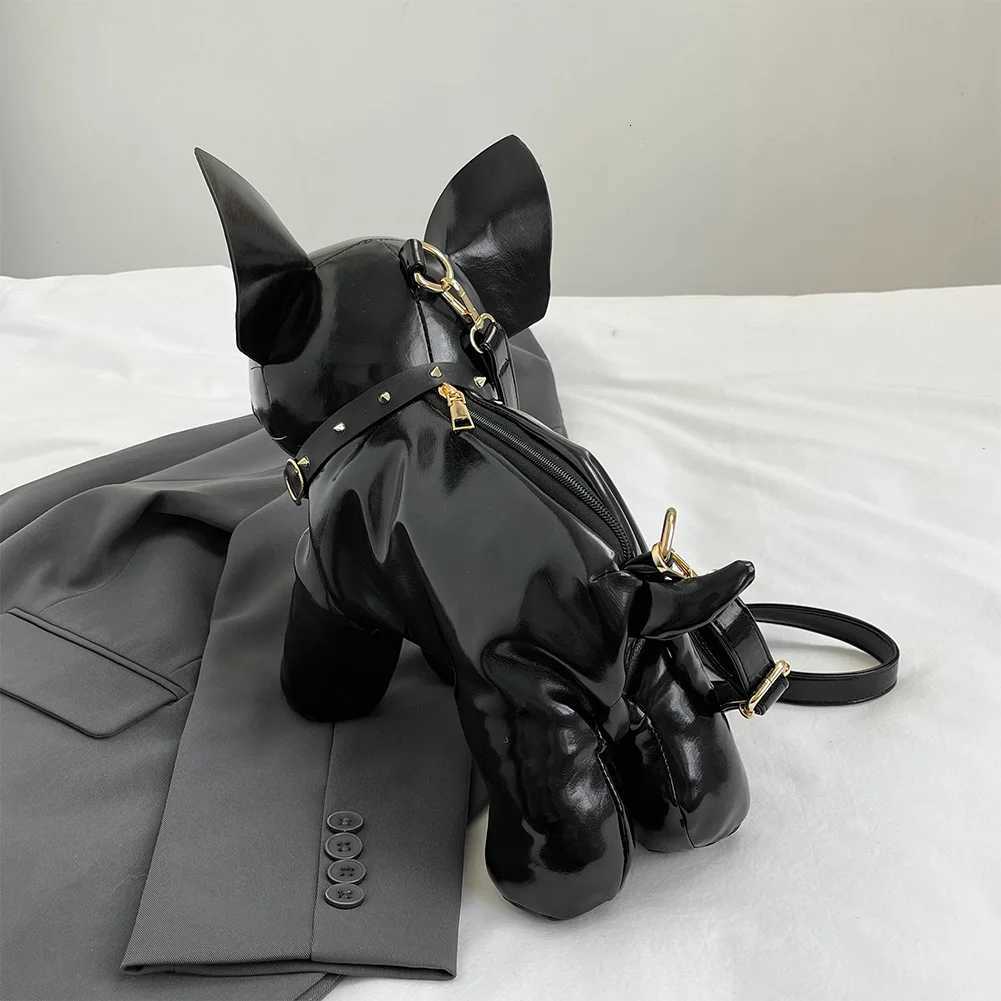 Shoulder Bag for Men Women Bulldog Shaped Crossbody Bag PU Leather Adjustable Strap Handbag with Zipper for Shopping Travel Z250812