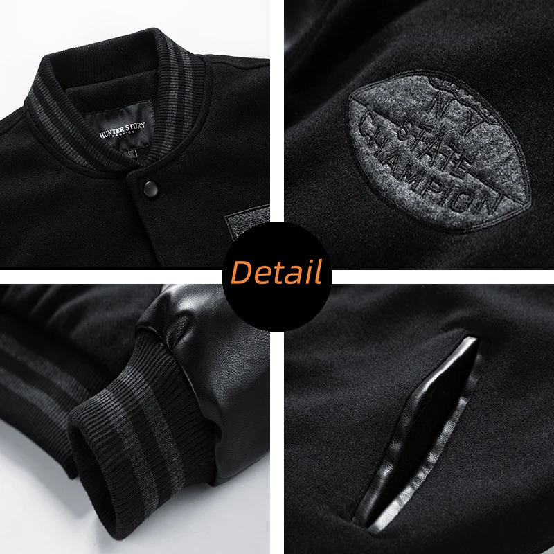 Autumn and Winter Coat Mens Clothes Loose Fashion Baseball Suit Trend Senior High School Uniform Outdoor Biker Travel Jacket 250811